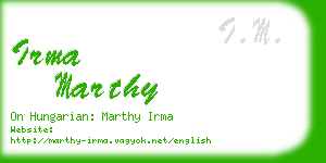 irma marthy business card